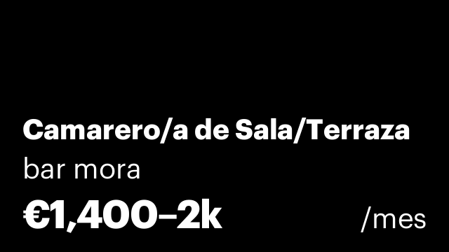 Camarero/a de Sala/Terraza