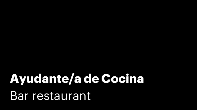 Ayudante/a de Cocina