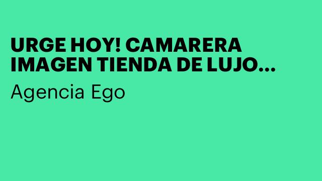 URGE HOY! CAMARERA IMAGEN TIENDA DE LUJO BCM-11,5€H/b