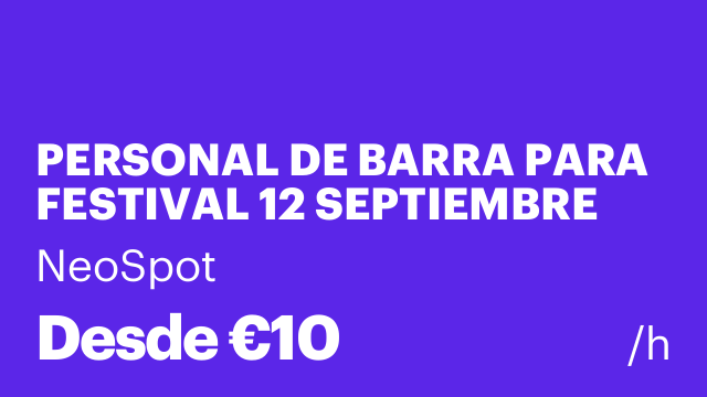 PERSONAL DE BARRA PARA FESTIVAL 12 SEPTIEMBRE