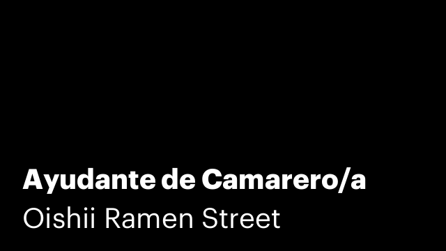 Ayudante de Camarero/a