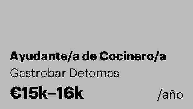 Ayudante/a de Cocinero/a