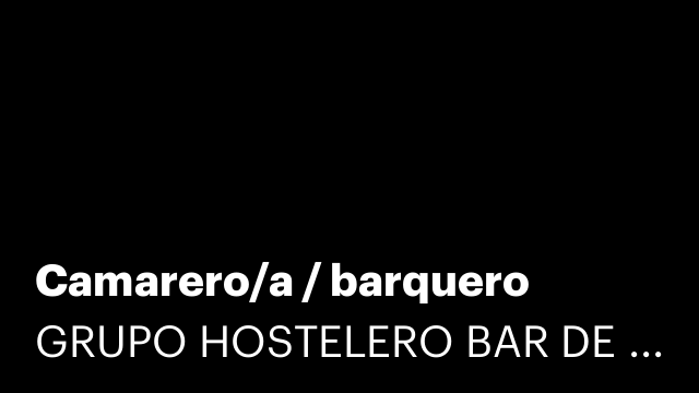 Camarero/a / barquero