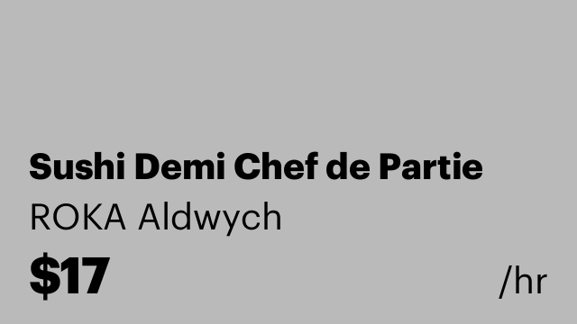 Sushi Demi Chef de Partie