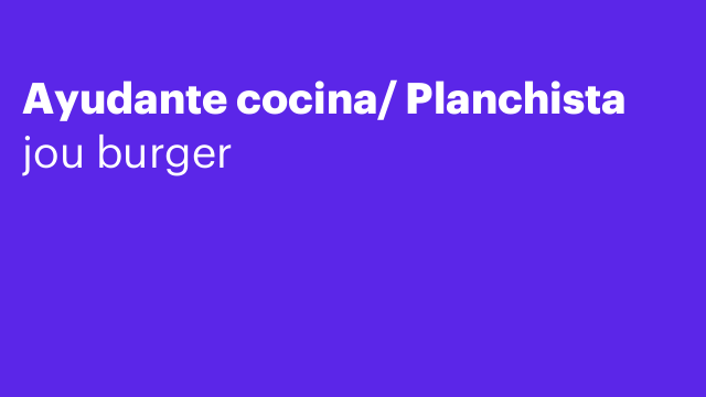 Ayudante cocina/ Planchista