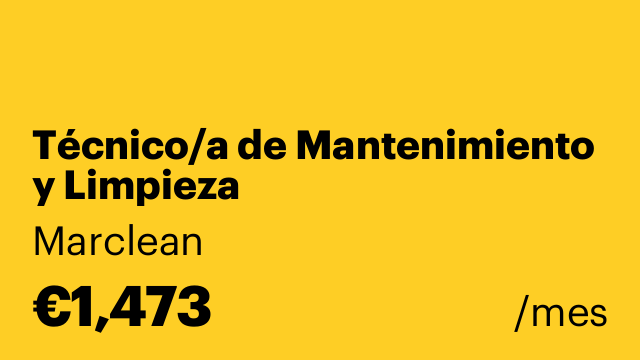 Técnico/a de Mantenimiento y Limpieza