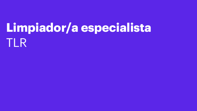 Limpiador/a especialista