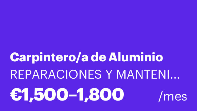 Carpintero/a de Aluminio