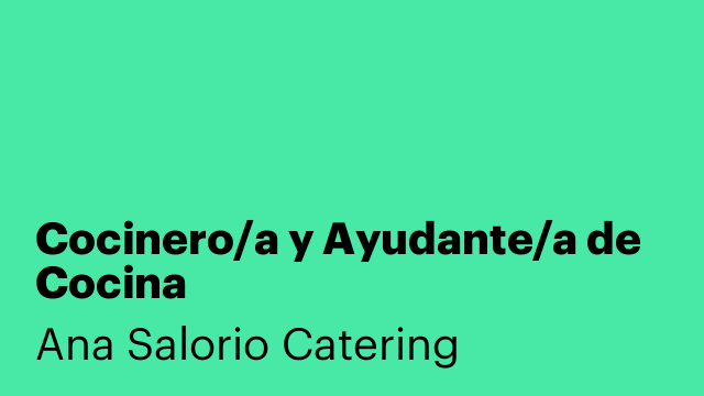 Cocinero/a y Ayudante/a de Cocina