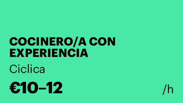 COCINERO/A CON EXPERIENCIA