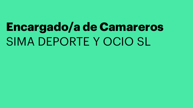 Encargado/a de Camareros