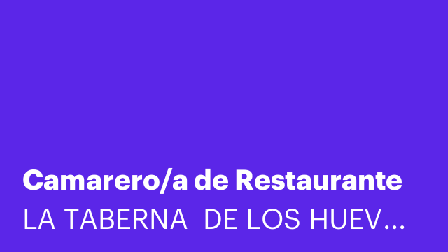 Camarero/a de Restaurante