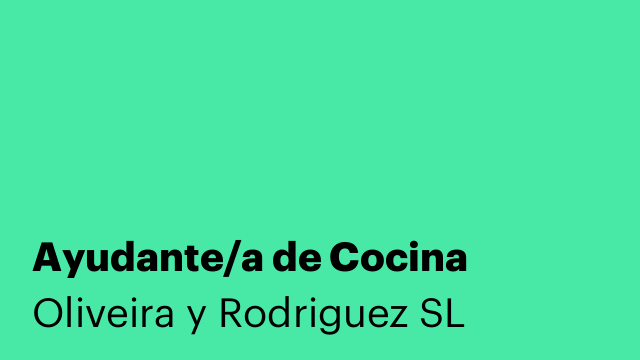 Ayudante/a de Cocina