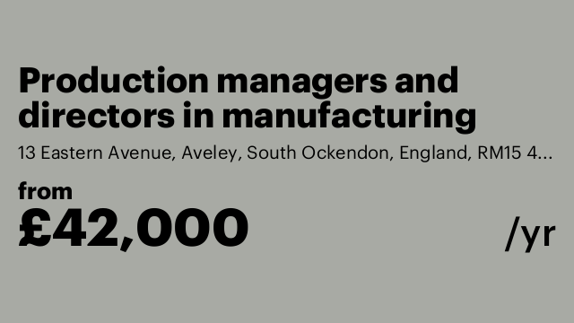 Production managers and directors in manufacturing