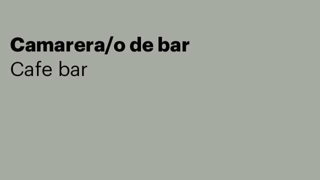 Camarera/o de bar