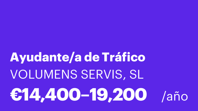Ayudante/a de Tráfico
