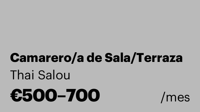 Camarero/a de Sala/Terraza