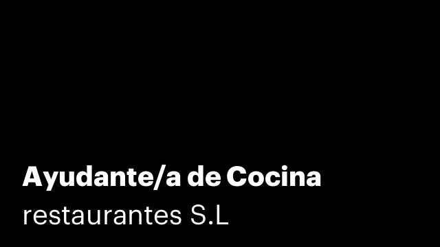 Ayudante/a de Cocina
