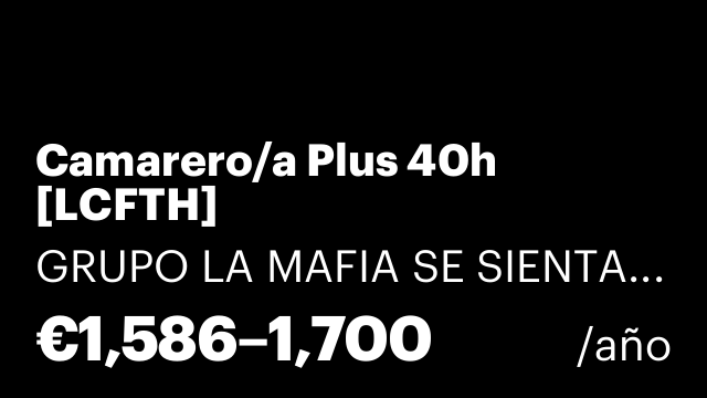 Camarero/a Plus 40h [LCFTH]