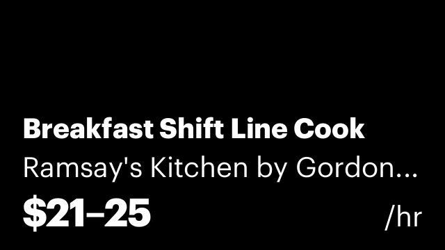 Breakfast Shift Line Cook