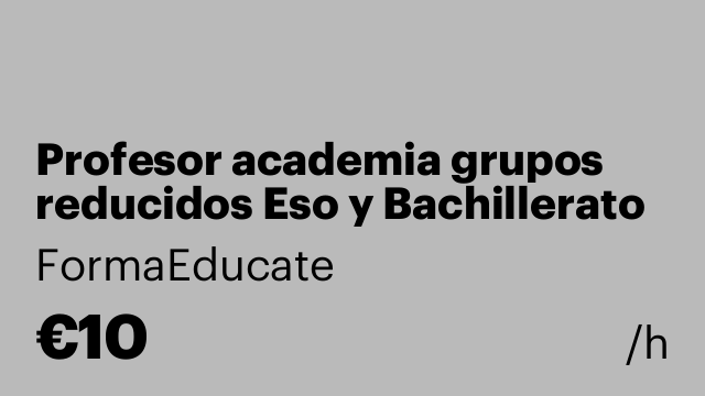 Profesor academia grupos reducidos Eso y Bachillerato ciencias