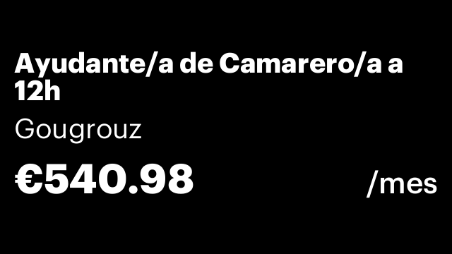 Ayudante/a de Camarero/a a 12h