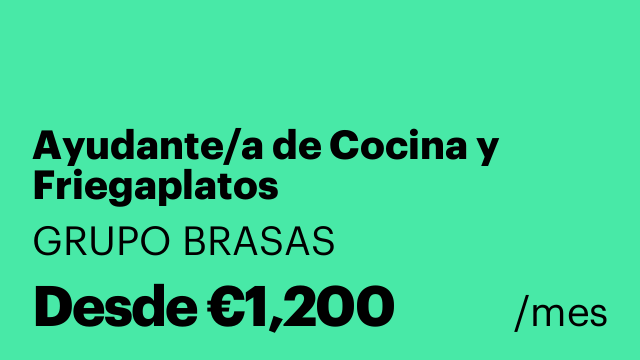 Ayudante/a de Cocina y Friegaplatos