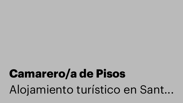 Camarero/a de Pisos