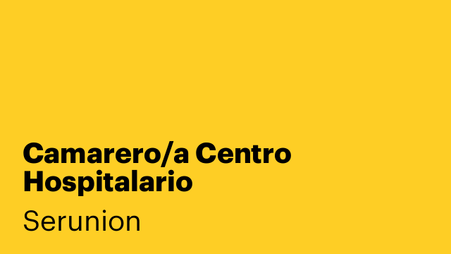 Camarero/a Centro Hospitalario