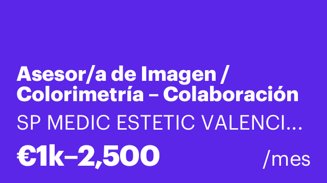 Asesor/a de Imagen / Colorimetría – Colaboración con Clínica Estética