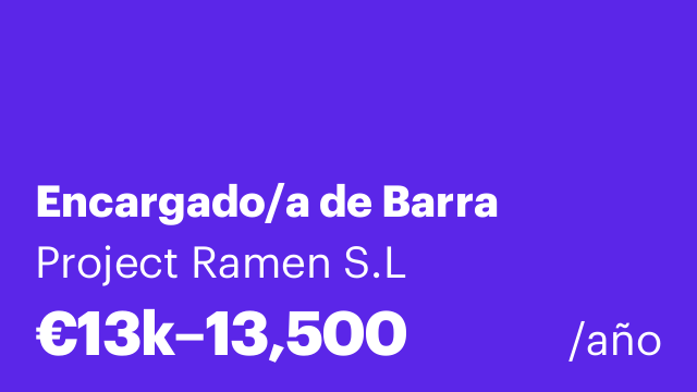 Encargado/a de Barra