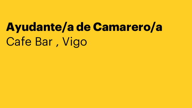 Ayudante/a de Camarero/a