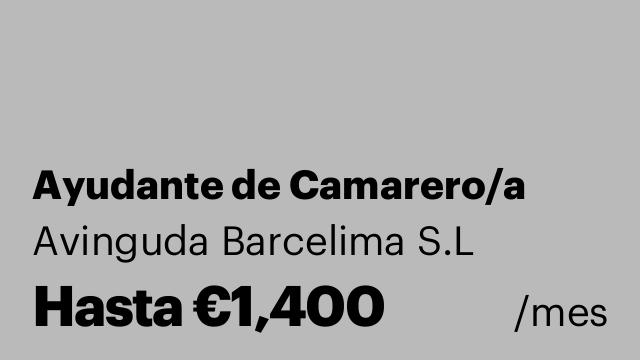 Ayudante de Camarero/a