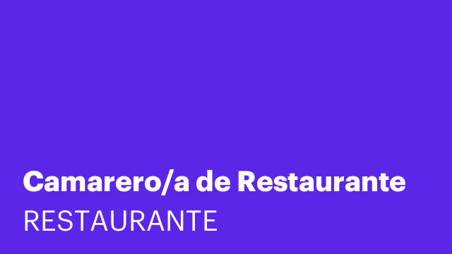 Camarero/a de Restaurante