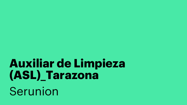 Auxiliar de Limpieza (ASL)_Tarazona