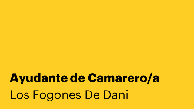 Ayudante de Camarero/a