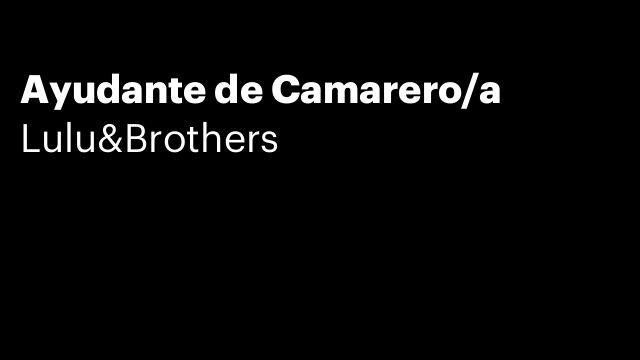 Ayudante de Camarero/a