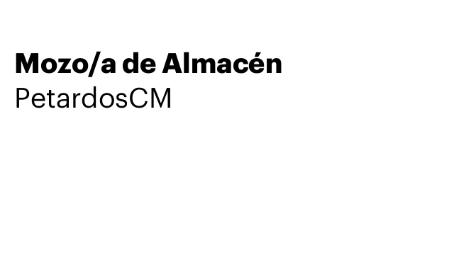 Mozo/a de Almacén
