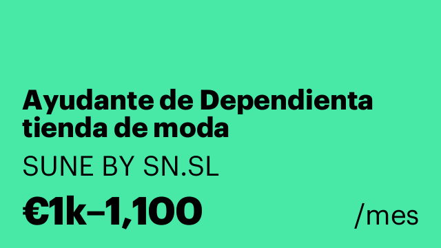 Ayudante de Dependienta tienda de moda