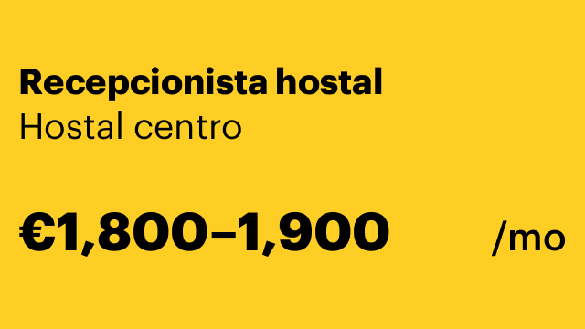 Recepcionista hostal