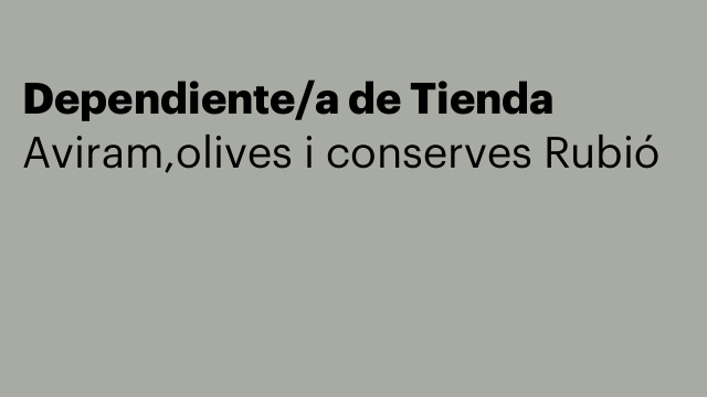 Dependiente/a de Tienda