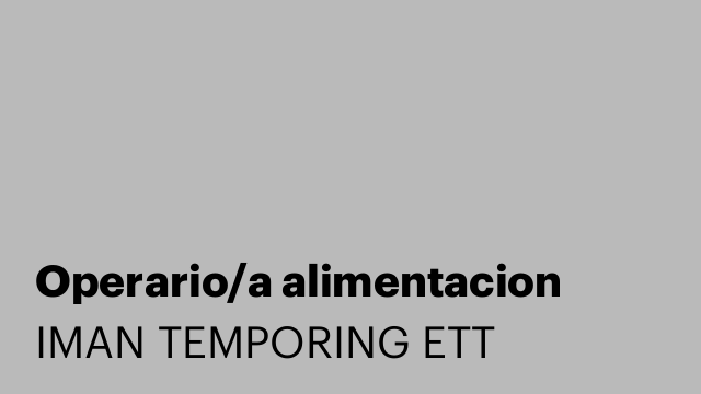 Operario/a alimentacion