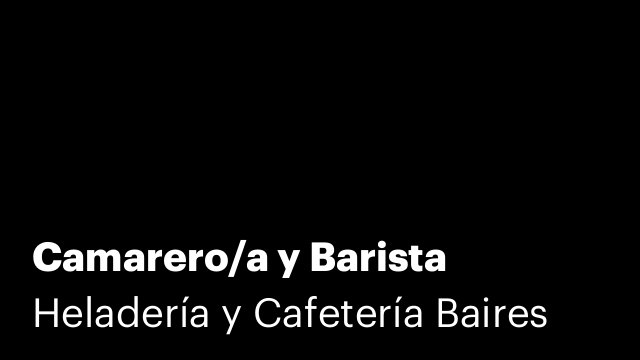 Camarero/a y Barista