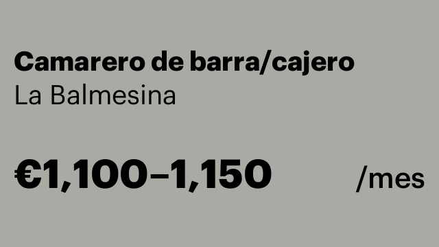 Camarero de barra/cajero