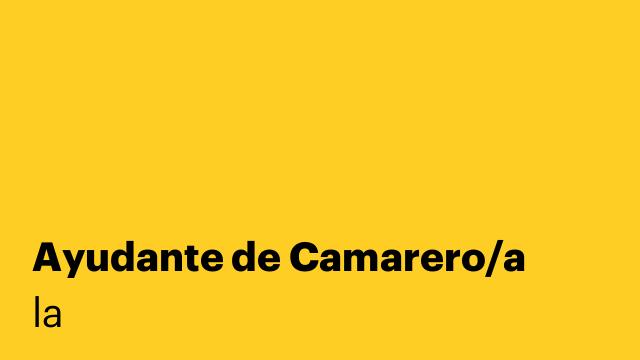 Ayudante de Camarero/a