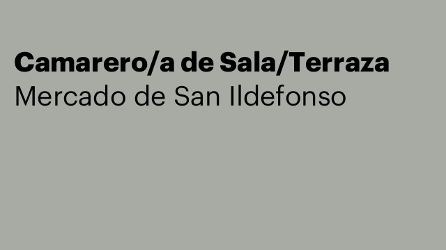 Camarero/a de Sala/Terraza
