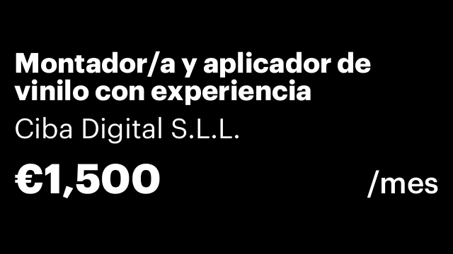 Montador/a y aplicador de vinilo con experiencia