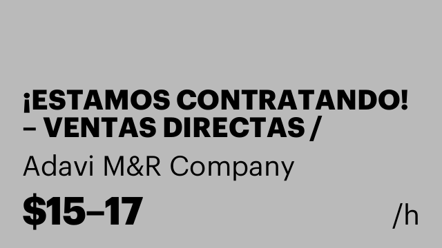 ¡ESTAMOS CONTRATANDO! – VENTAS DIRECTAS / NETWORK MARKETING