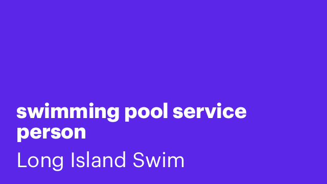 swimming pool service person