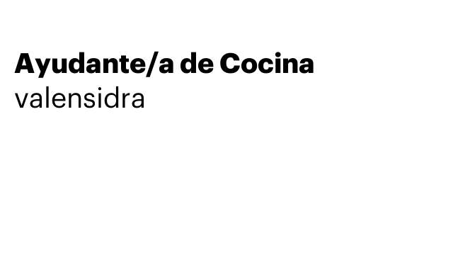 Ayudante/a de Cocina